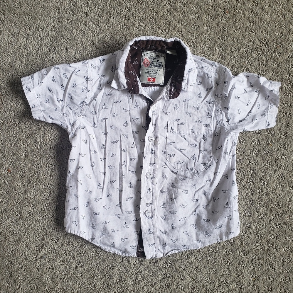 Paper airplane White button up